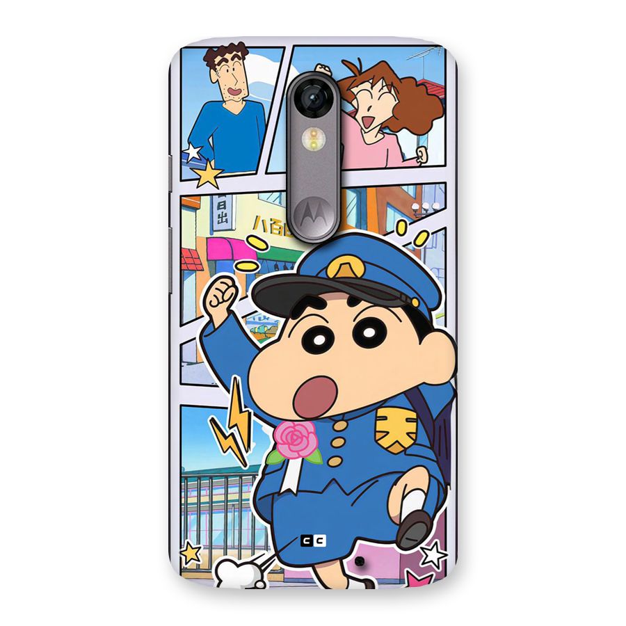 Officer Shinchan Back Case for Moto X Force