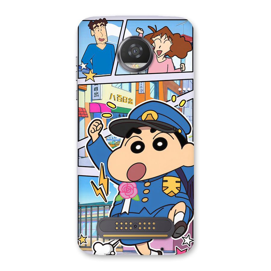 Officer Shinchan Back Case for Moto Z2 Play