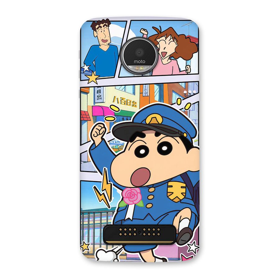 Officer Shinchan Back Case for Moto Z Play