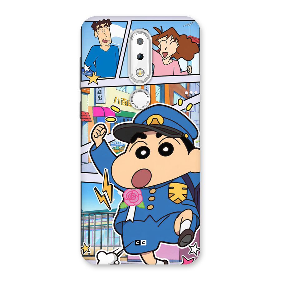 Officer Shinchan Back Case for Nokia 6.1 Plus
