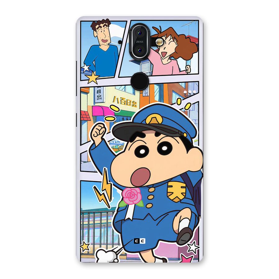 Officer Shinchan Back Case for Nokia 8 Sirocco