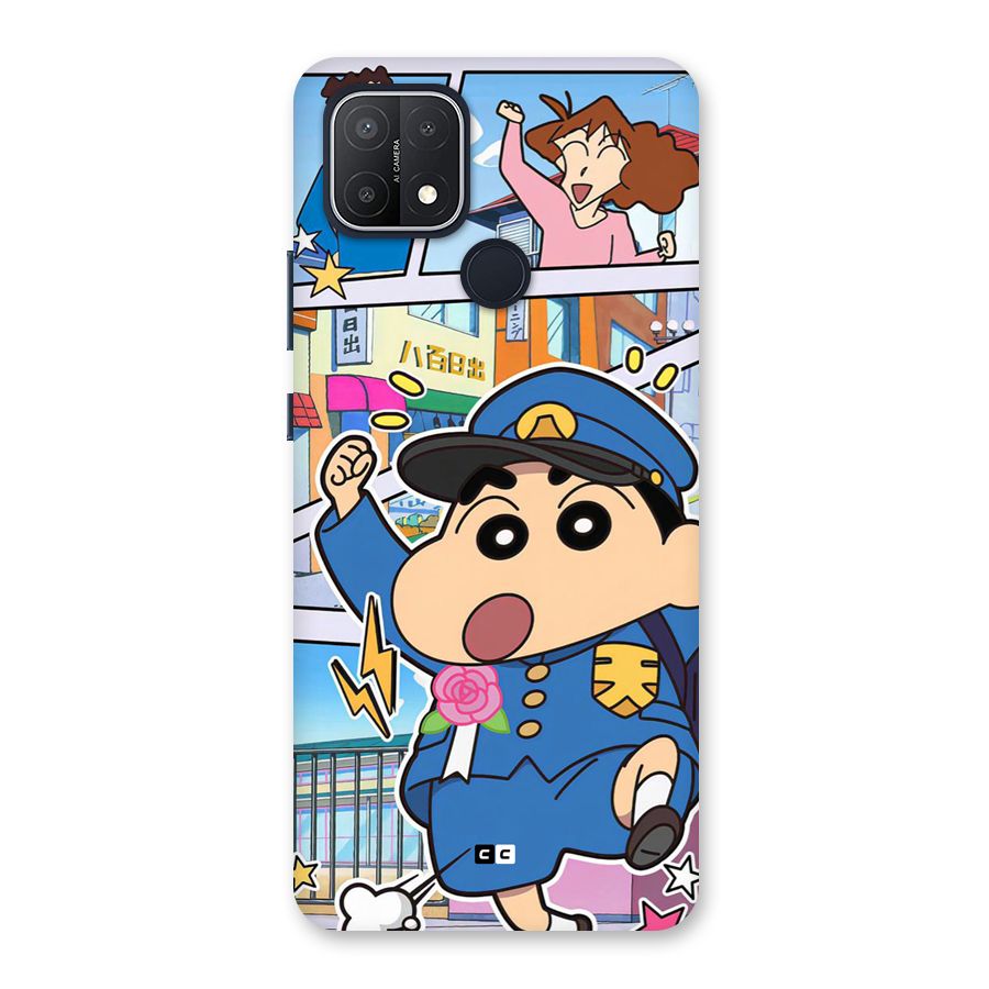Officer Shinchan Back Case for Oppo A15