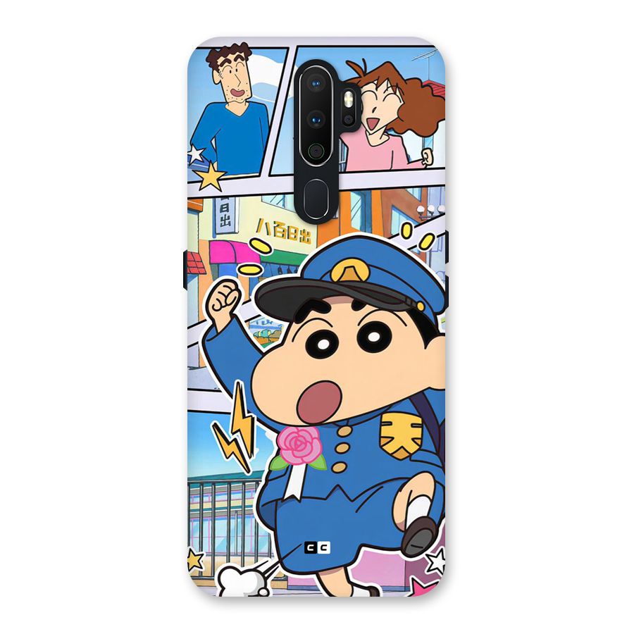 Officer Shinchan Back Case for Oppo A5 (2020)