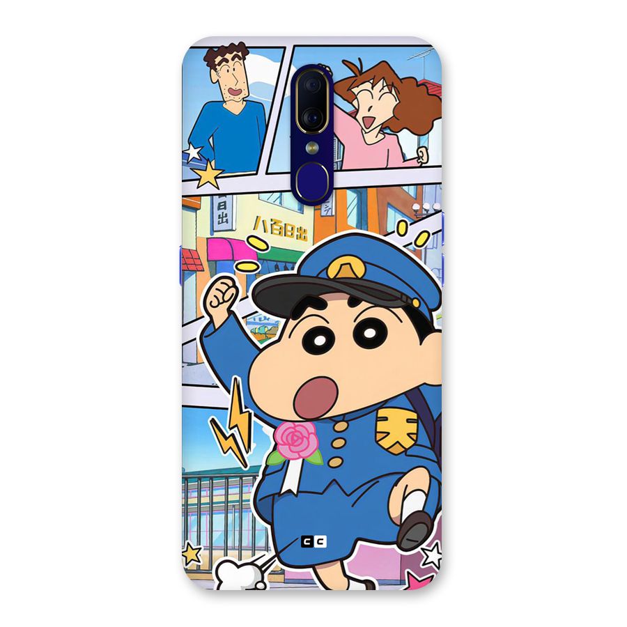 Officer Shinchan Back Case for Oppo A9