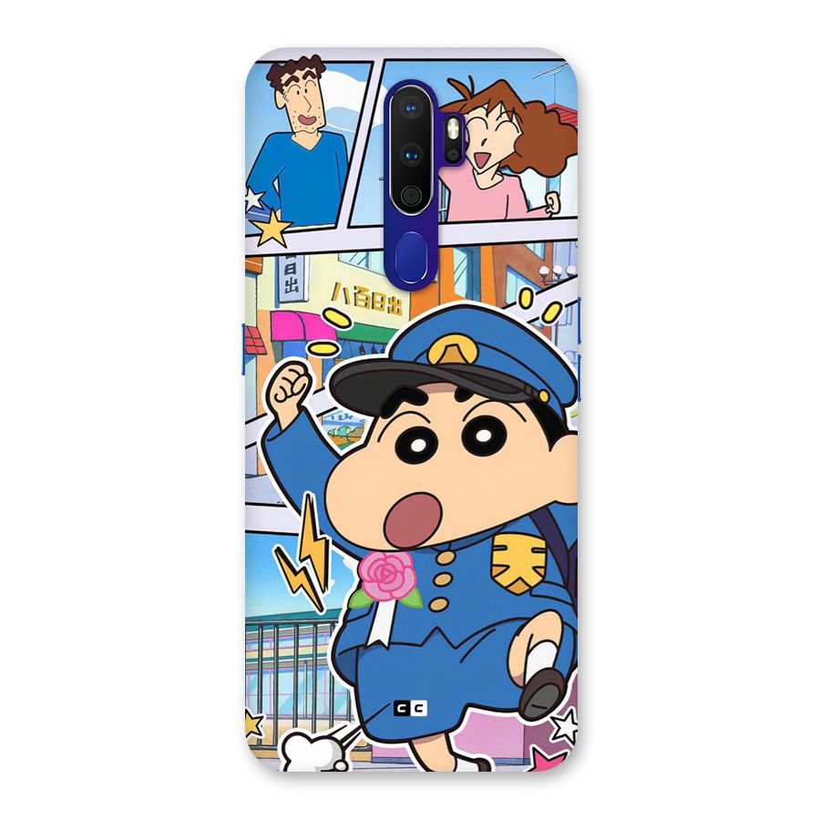 Officer Shinchan Back Case for Oppo A9 (2020)
