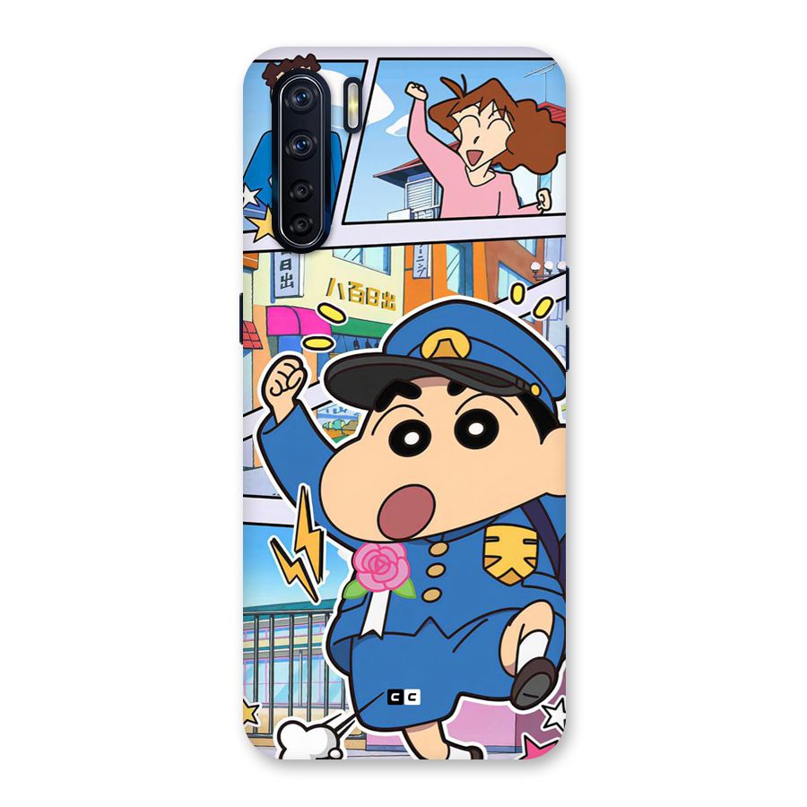 Officer Shinchan Back Case for Oppo F15