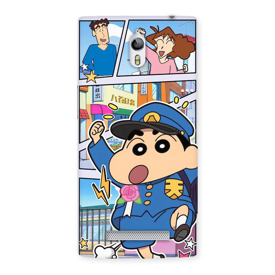 Officer Shinchan Back Case for Oppo Find 7