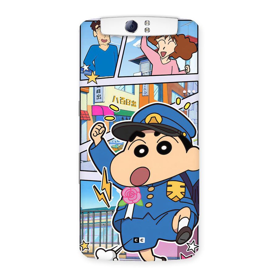 Officer Shinchan Back Case for Oppo N1