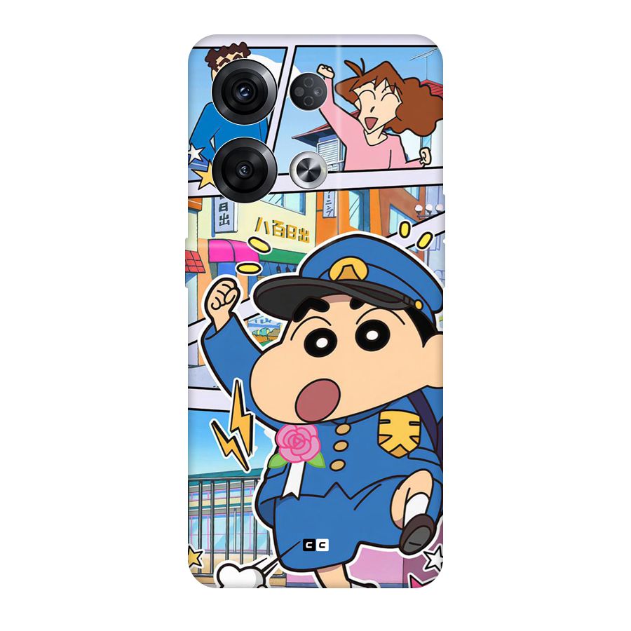 Officer Shinchan Back Case for Oppo Reno8 Pro 5G