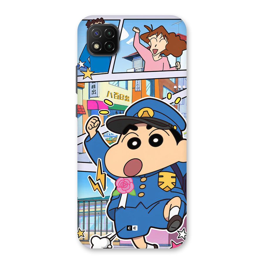 Officer Shinchan Back Case for Poco C3