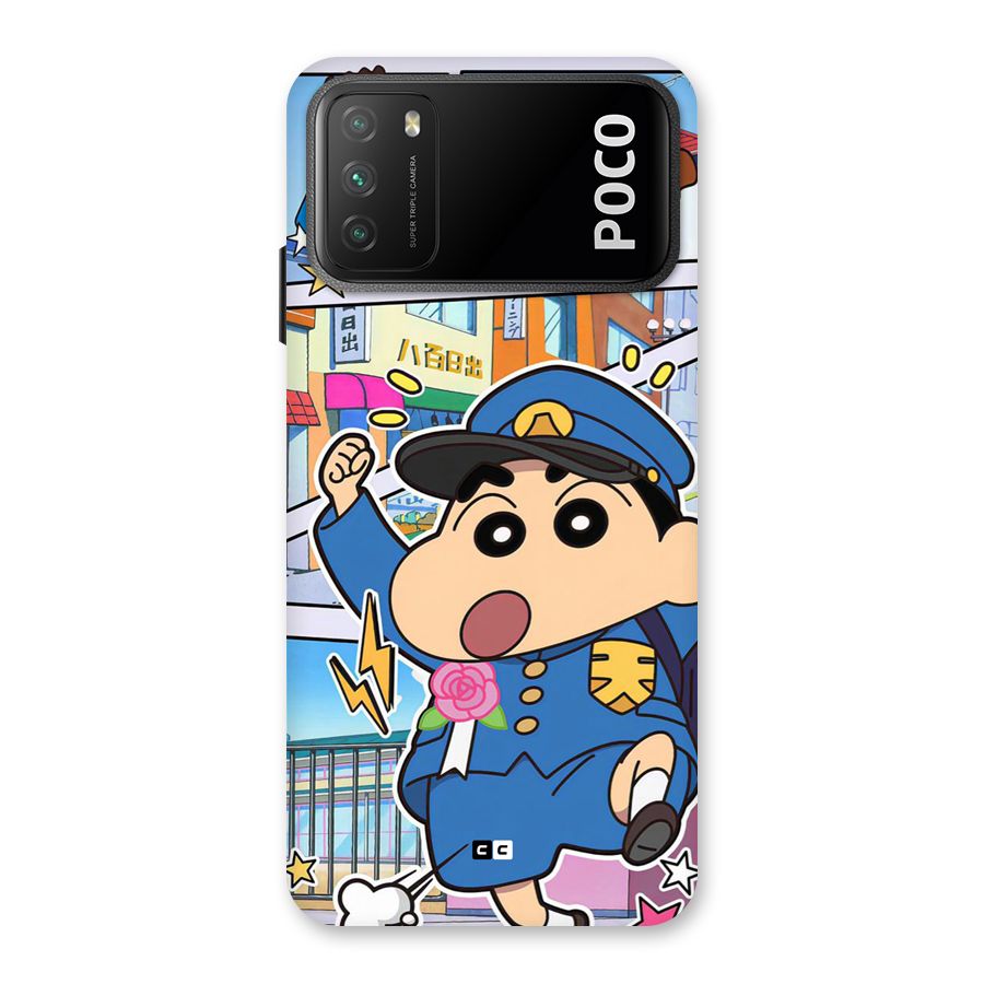 Officer Shinchan Back Case for Poco M3