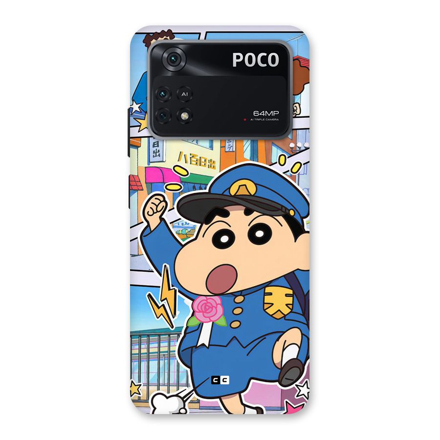 Officer Shinchan Back Case for Poco M4 Pro 4G