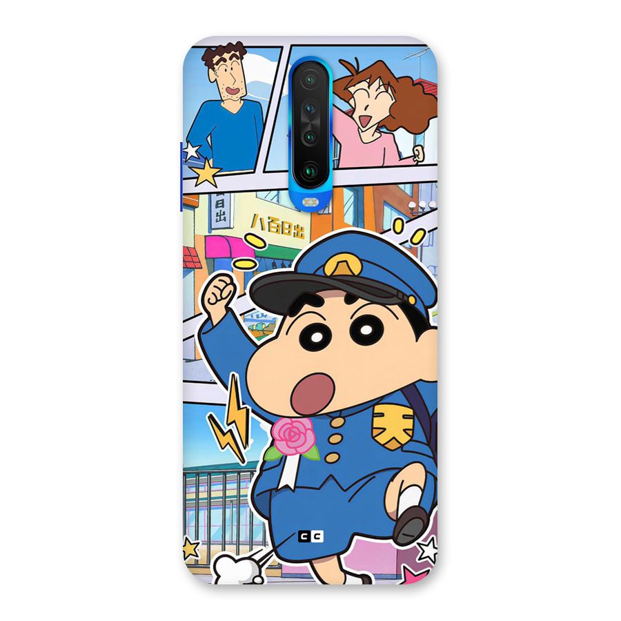 Officer Shinchan Back Case for Poco X2
