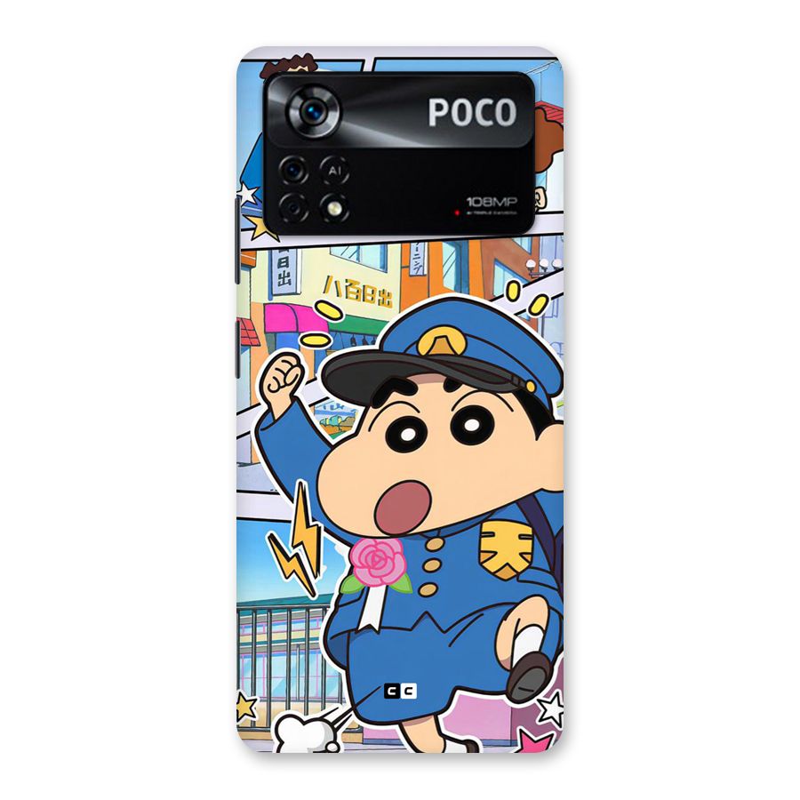 Officer Shinchan Back Case for Poco X4 Pro 5G