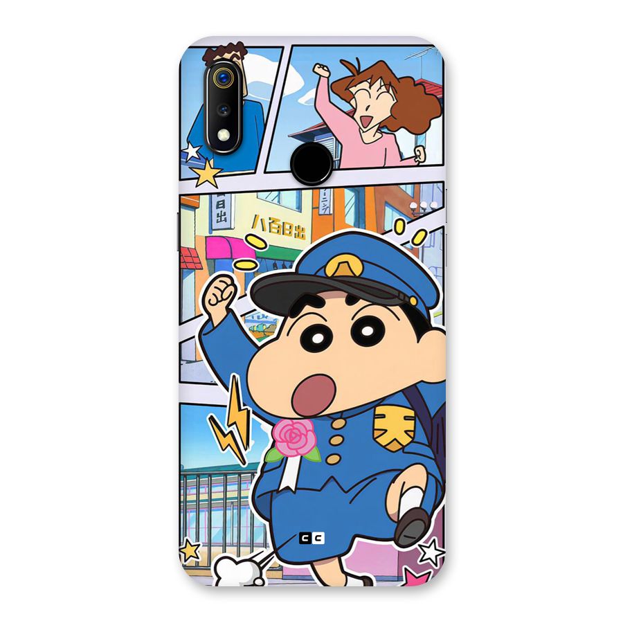 Officer Shinchan Back Case for Realme 3
