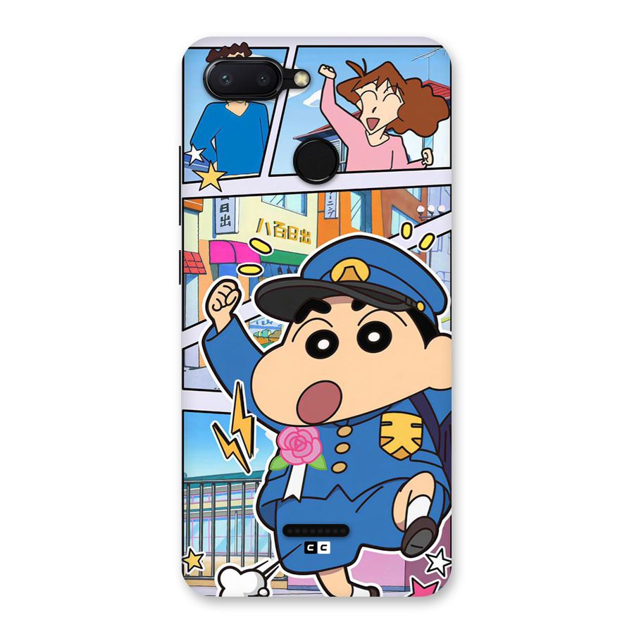 Officer Shinchan Back Case for Redmi 6