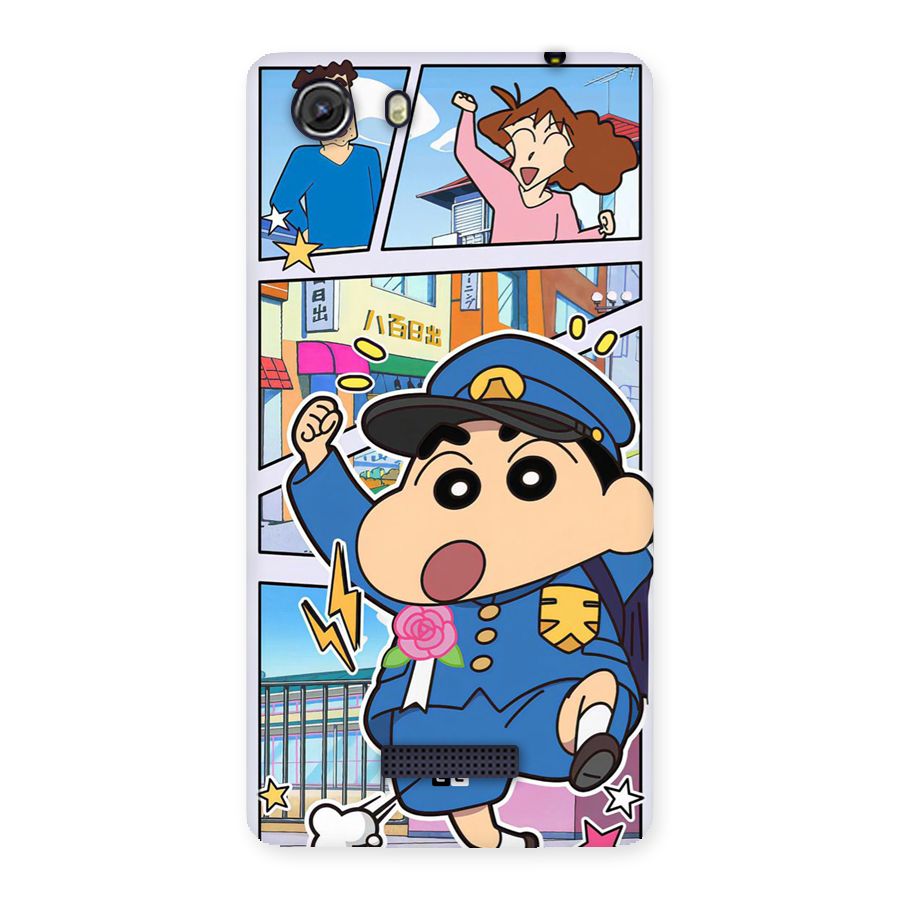 Officer Shinchan Back Case for Unite 3