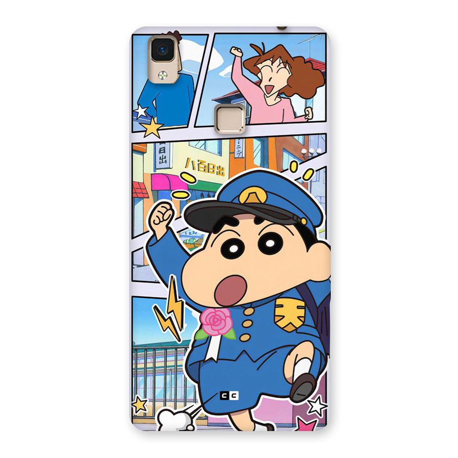 Officer Shinchan Back Case for V3 Max