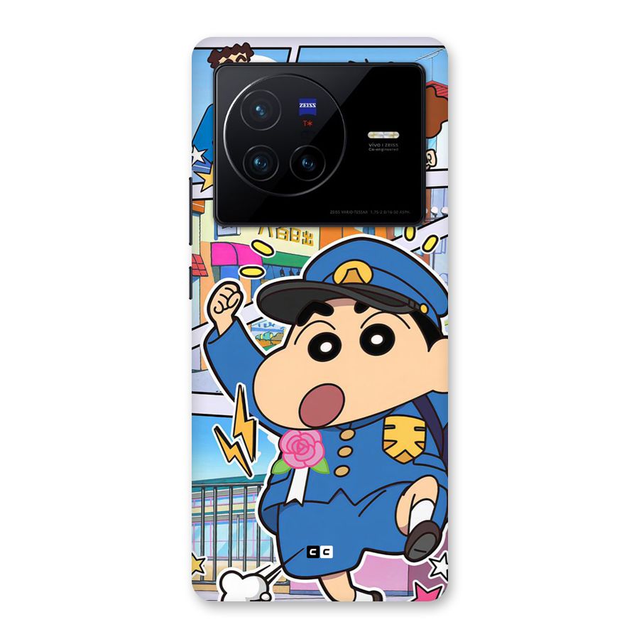 Officer Shinchan Back Case for Vivo X80