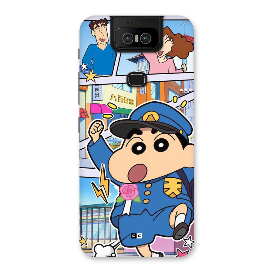 Officer Shinchan Back Case for Zenfone 6z