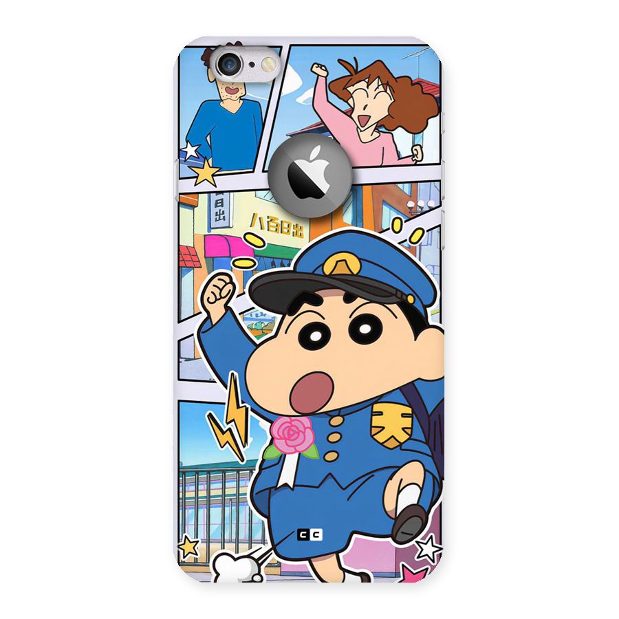Officer Shinchan Back Case for iPhone 6 Logo Cut