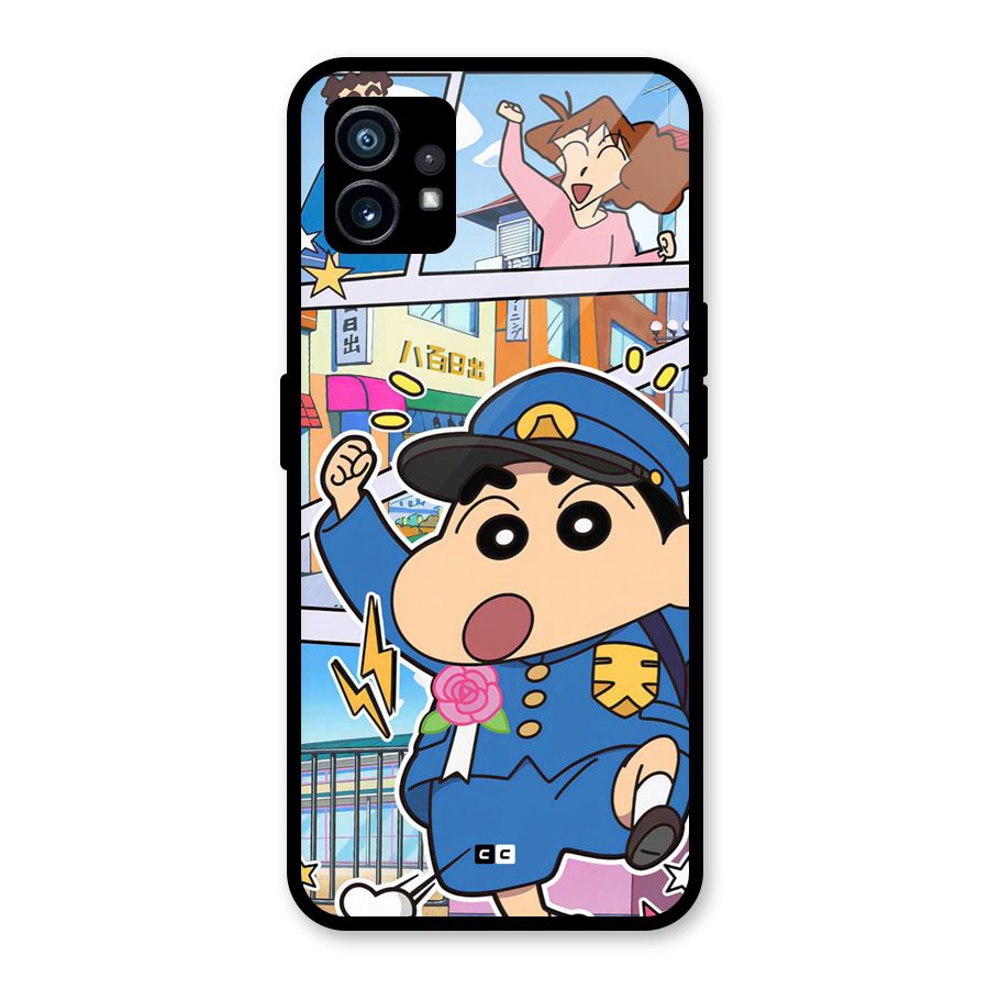 Officer Shinchan Glass Back Case for Nothing Phone 1