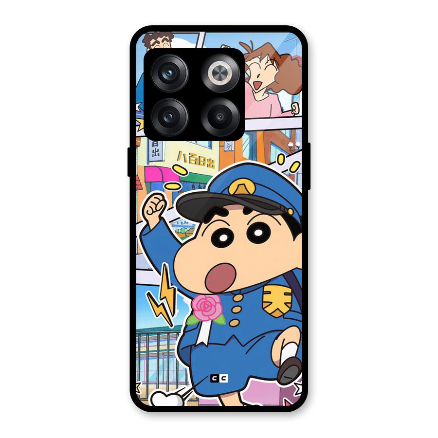 Officer Shinchan Glass Back Case for OnePlus 10T