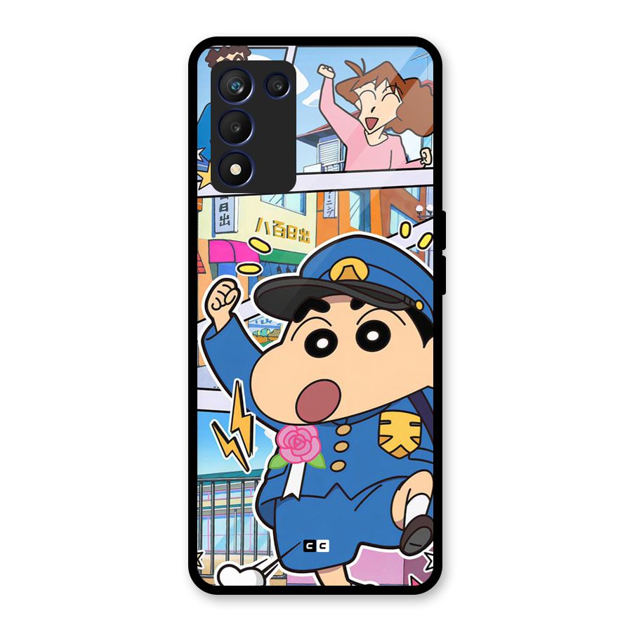 Officer Shinchan Glass Back Case for Realme 9 5G Speed