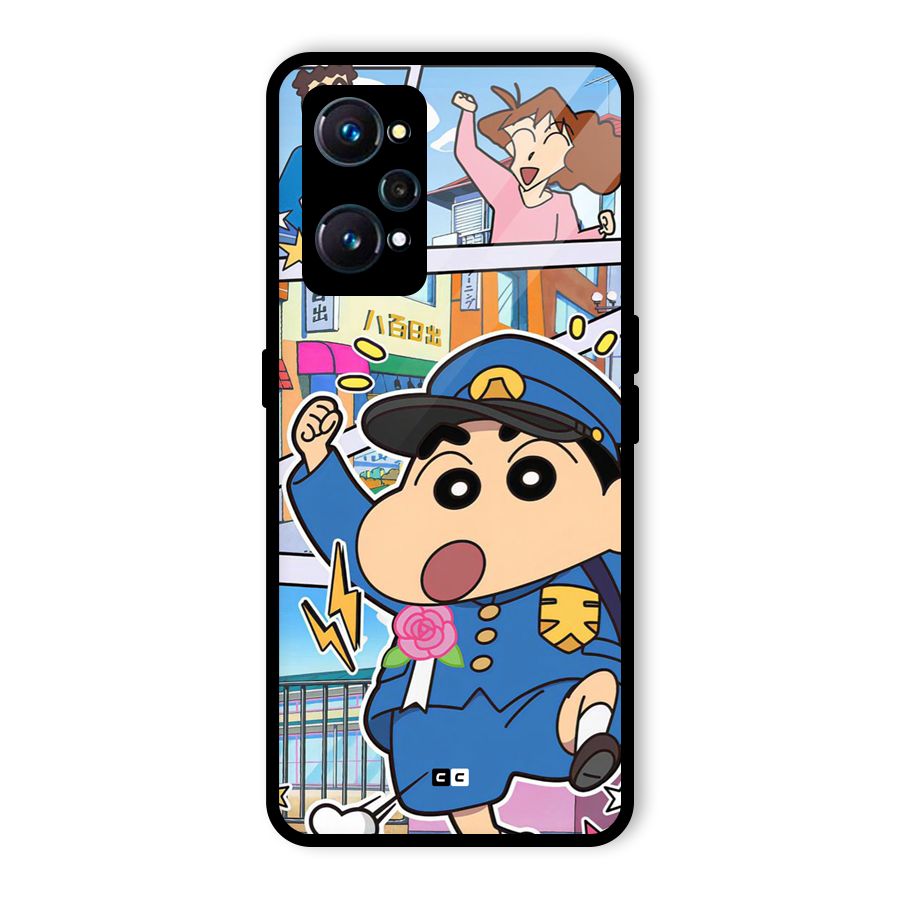 Officer Shinchan Glass Back Case for Realme GT Neo2
