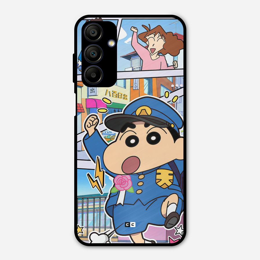 Officer Shinchan Metal Back Case for Galaxy A15 5G