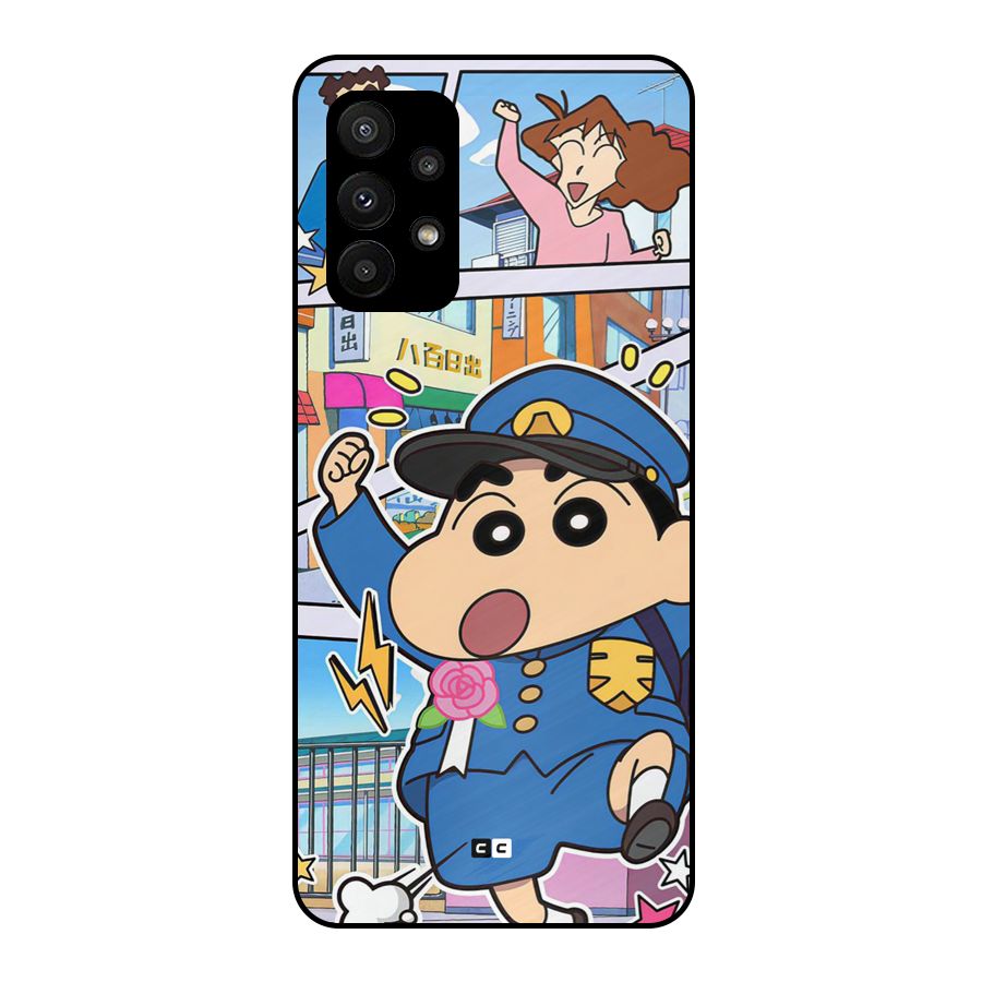 Officer Shinchan Metal Back Case for Galaxy A23