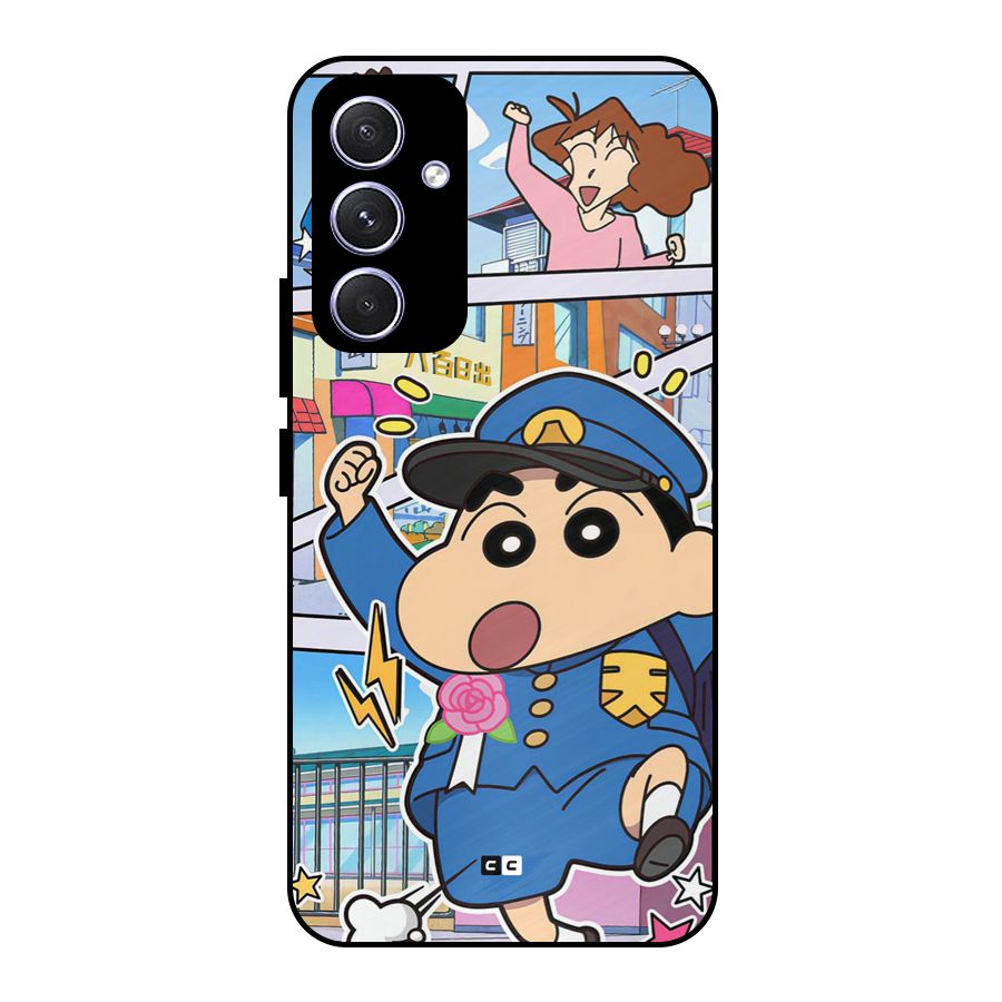 Officer Shinchan Metal Back Case for Galaxy A54