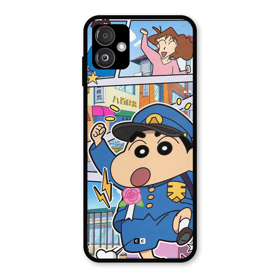 Officer Shinchan Metal Back Case for Galaxy F14