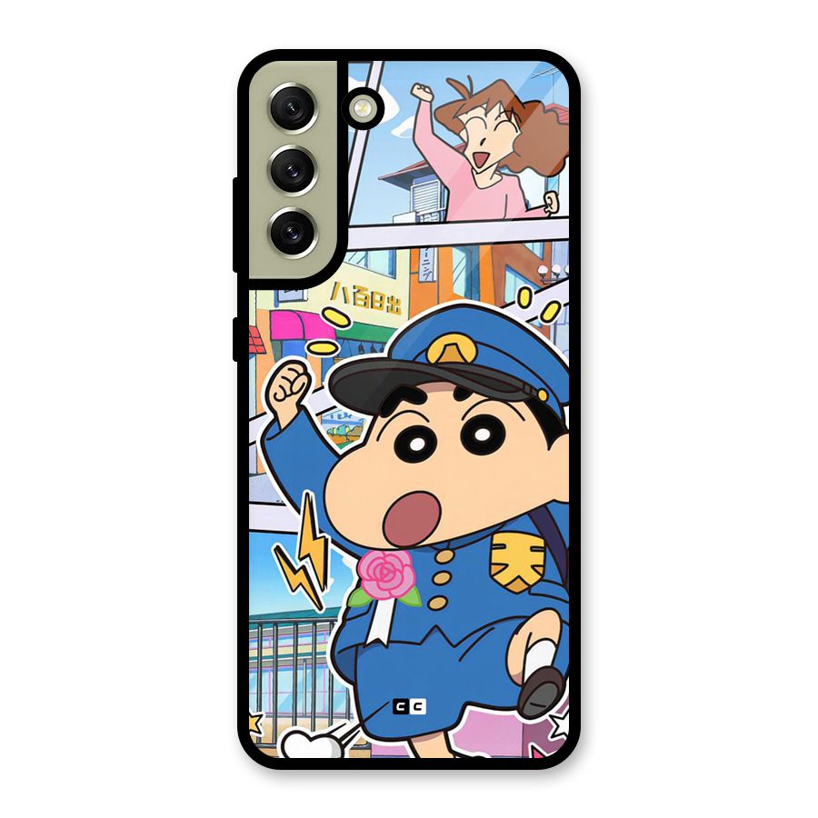 Officer Shinchan Metal Back Case for Galaxy S21 FE 5G (2023)