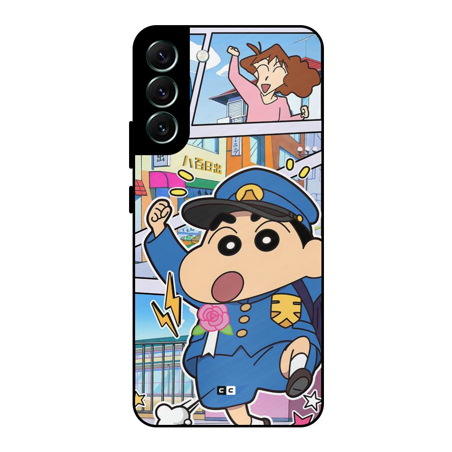 Officer Shinchan Metal Back Case for Galaxy S22 Plus 5G