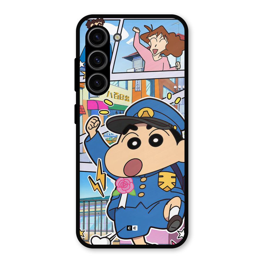 Officer Shinchan Metal Back Case for Galaxy S23