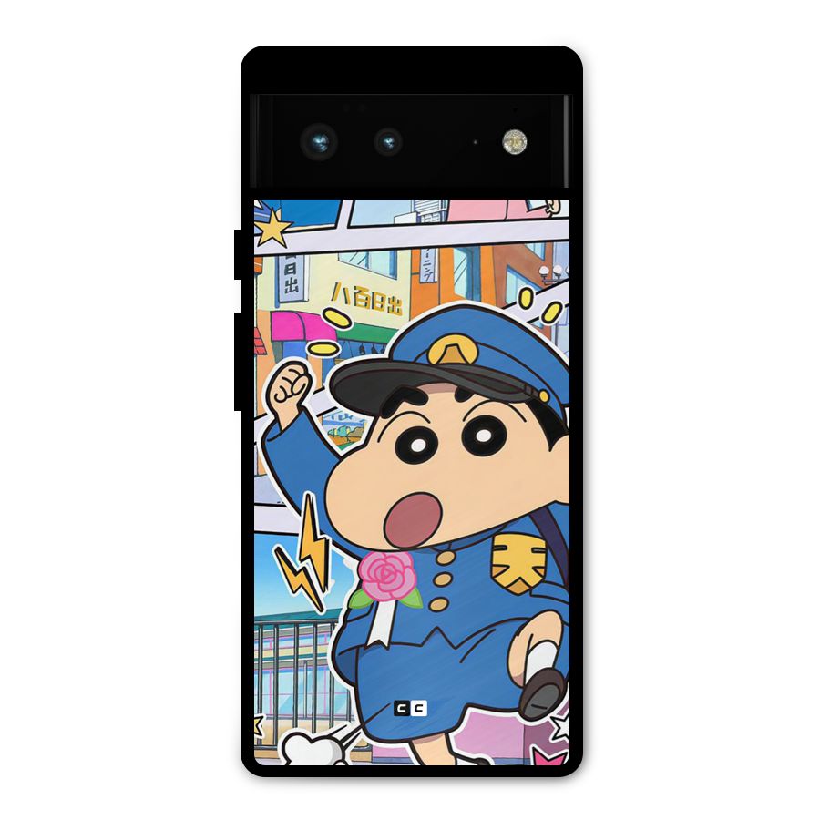 Officer Shinchan Metal Back Case for Google Pixel 6