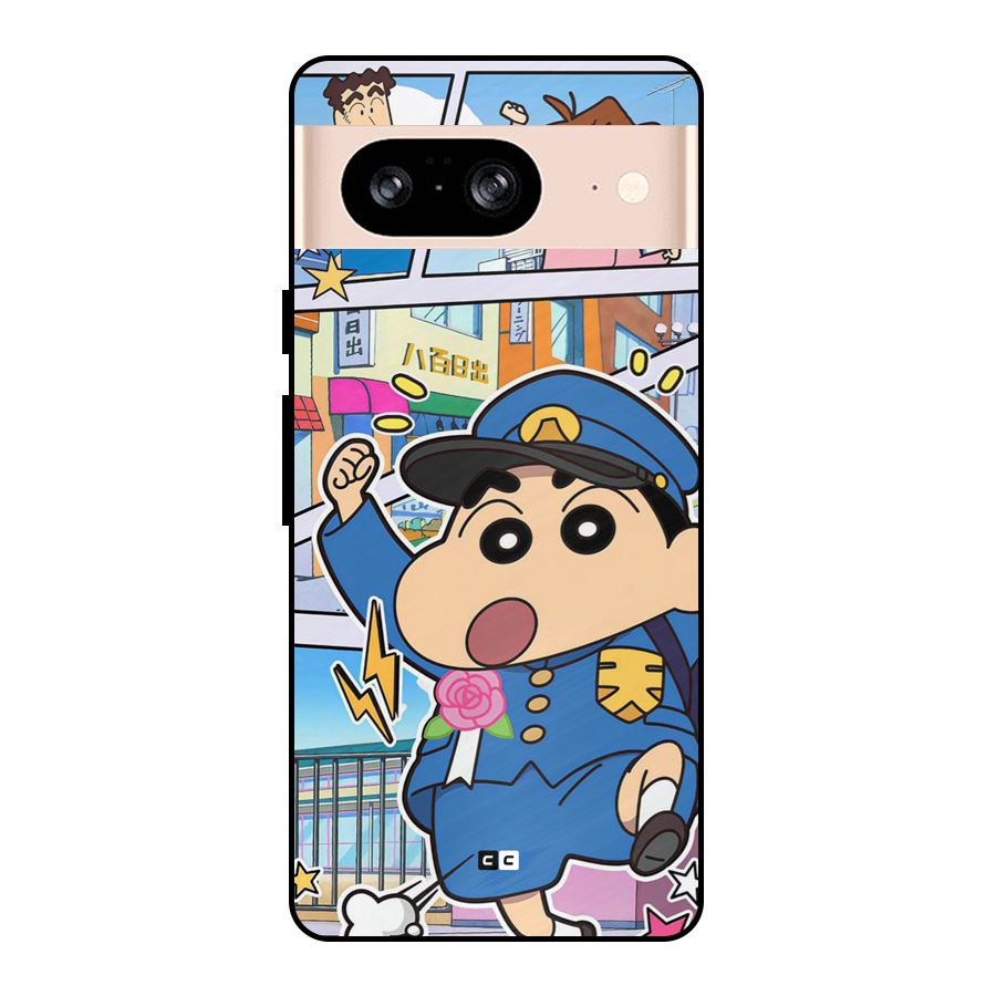 Officer Shinchan Metal Back Case for Google Pixel 8