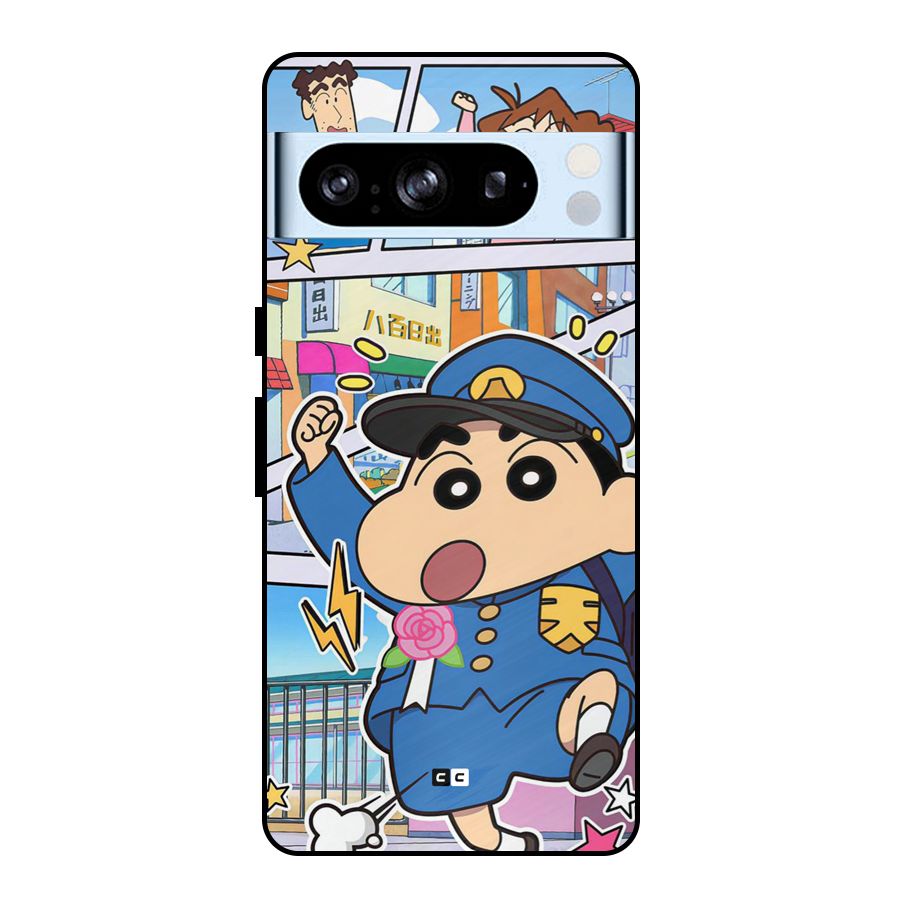 Officer Shinchan Metal Back Case for Google Pixel 8 Pro