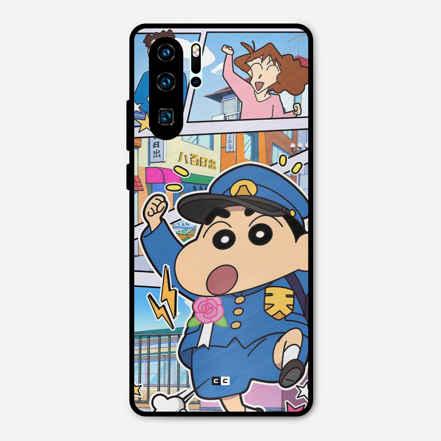Officer Shinchan Metal Back Case for Huawei P30 Pro