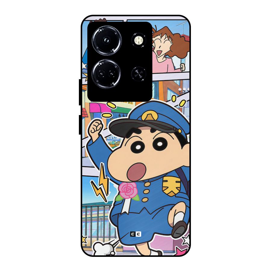 Officer Shinchan Metal Back Case for Infinix Note 30 5G
