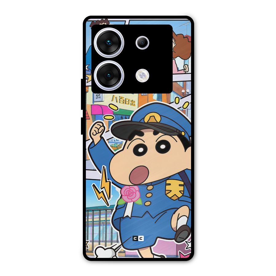 Officer Shinchan Metal Back Case for Infinix Zero 30 5G