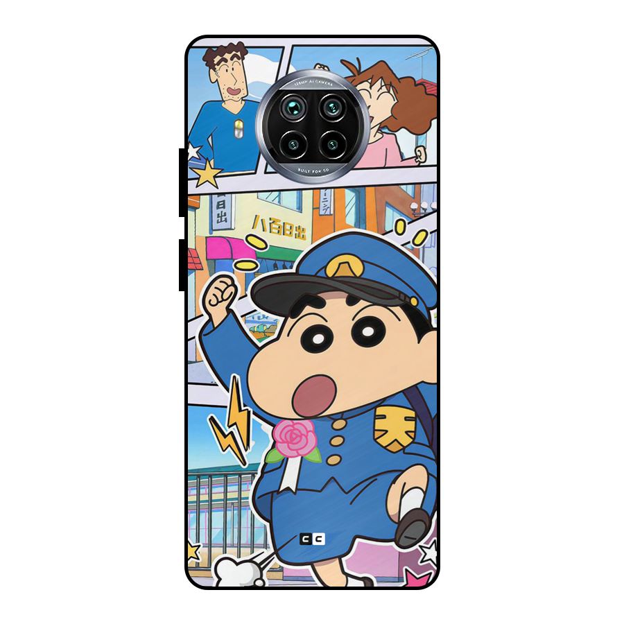 Officer Shinchan Metal Back Case for Mi 10i