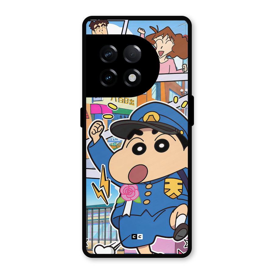 Officer Shinchan Metal Back Case for OnePlus 11R