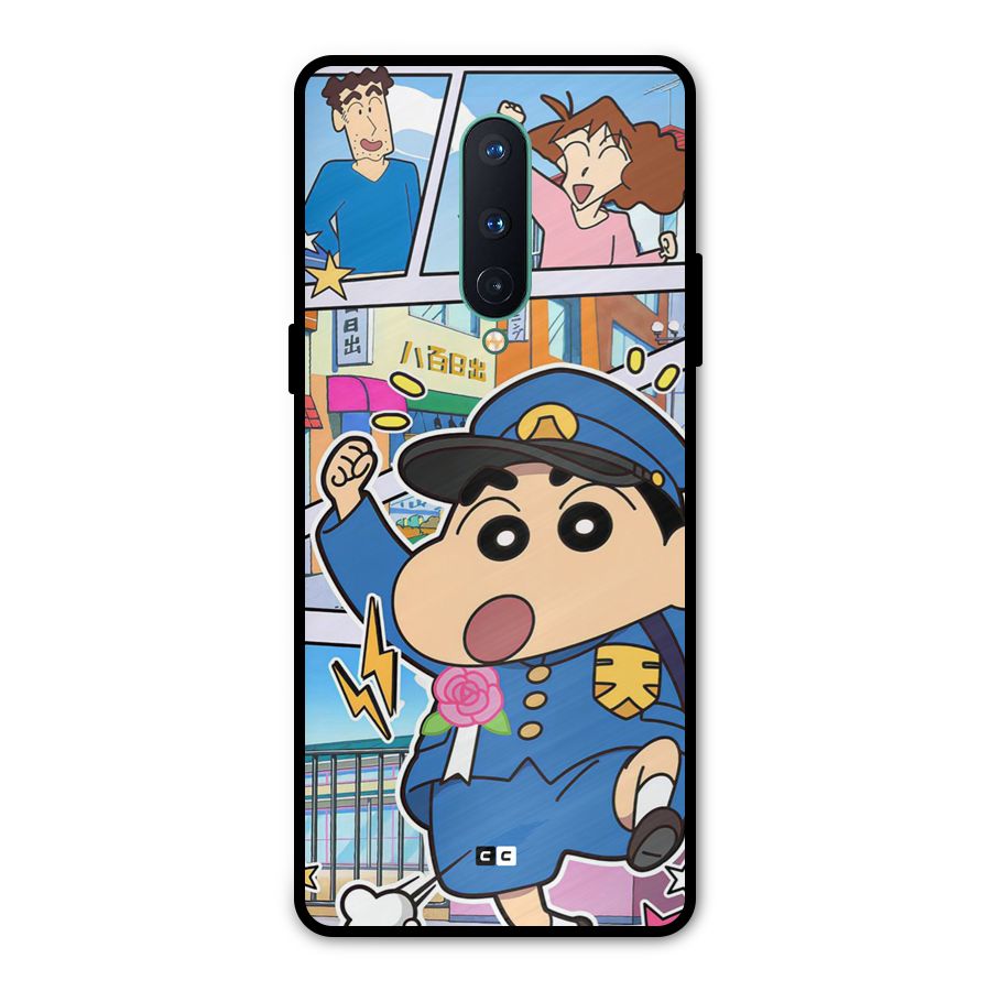 Officer Shinchan Metal Back Case for OnePlus 8