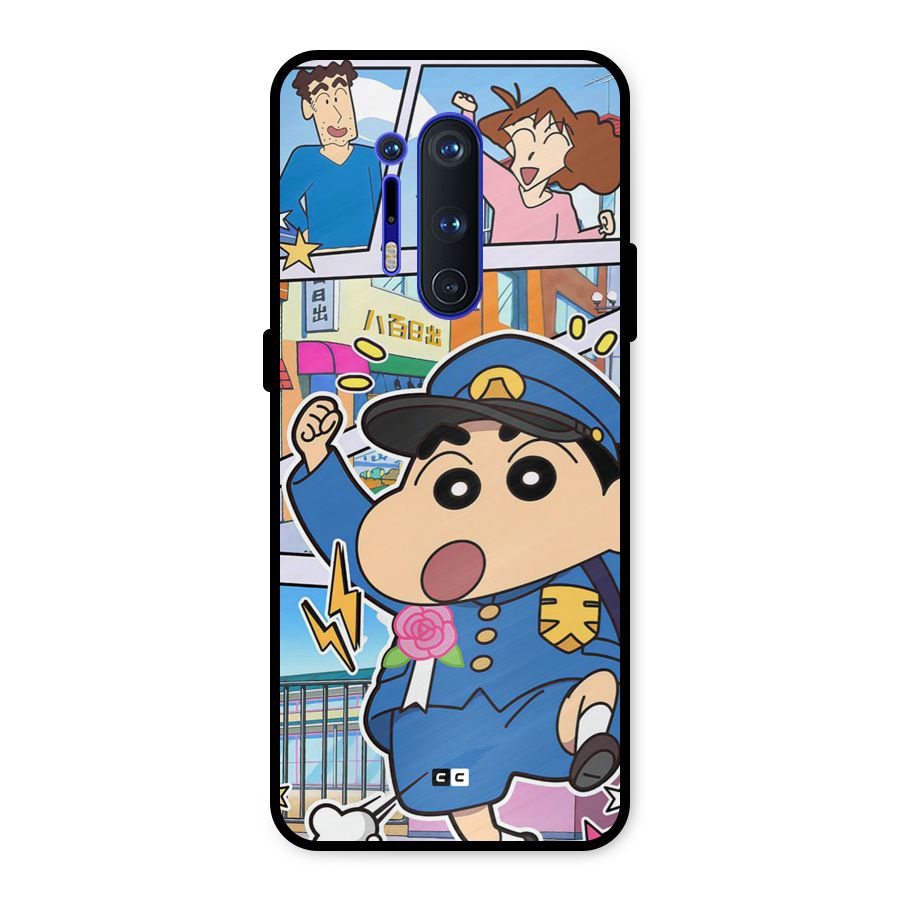 Officer Shinchan Metal Back Case for OnePlus 8 Pro