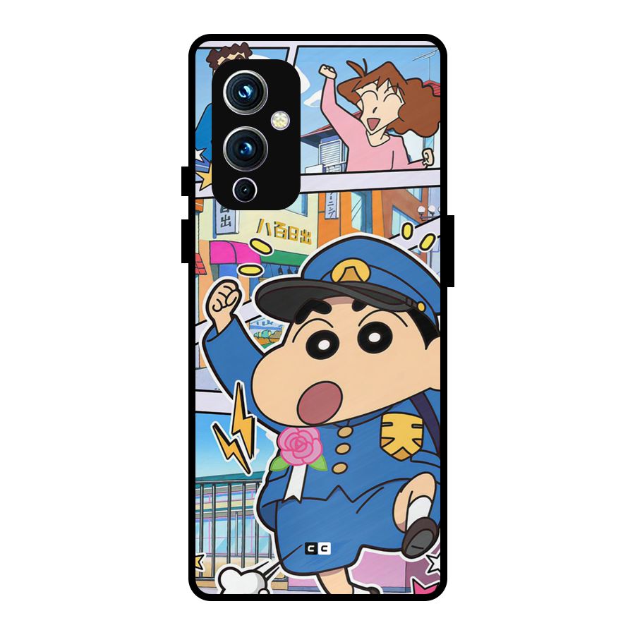 Officer Shinchan Metal Back Case for OnePlus 9