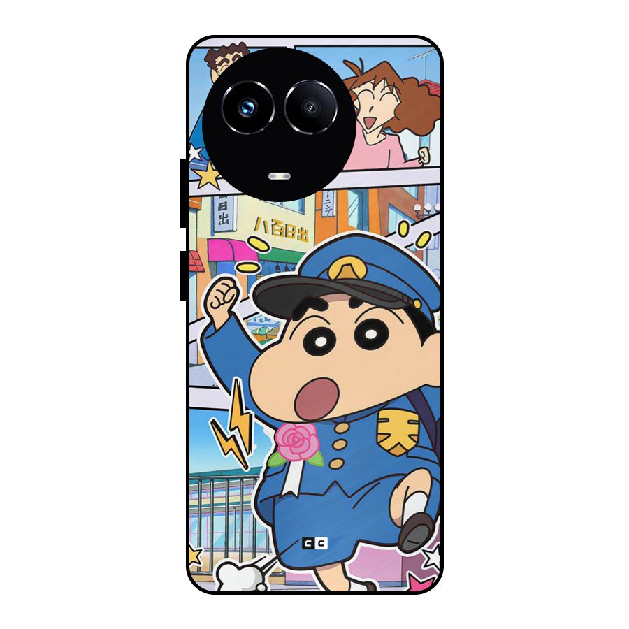 Officer Shinchan Metal Back Case for Realme 11X