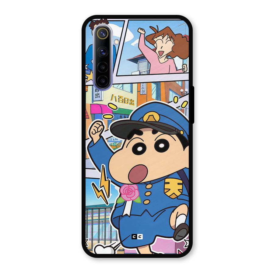 Officer Shinchan Metal Back Case for Realme 6