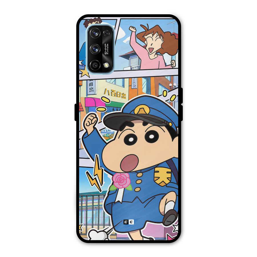 Officer Shinchan Metal Back Case for Realme 7 Pro